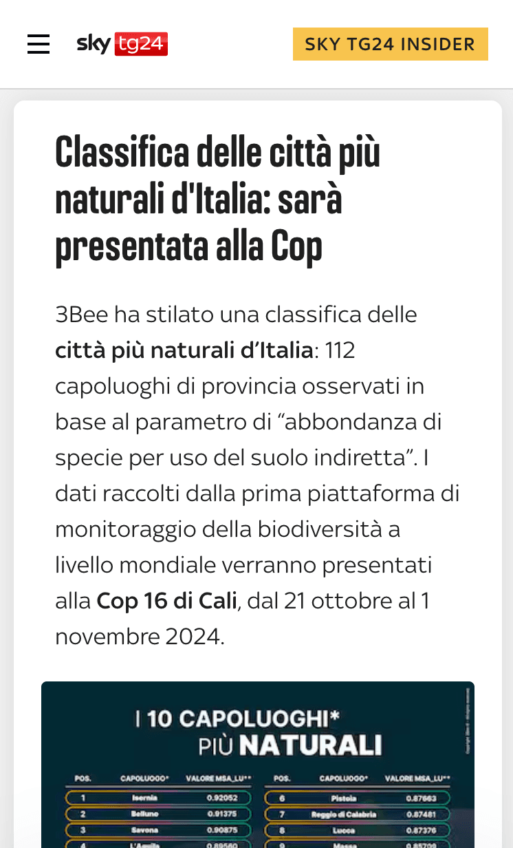 Classifica delle città più naturali d'Italia: sarà presentata alla Cop